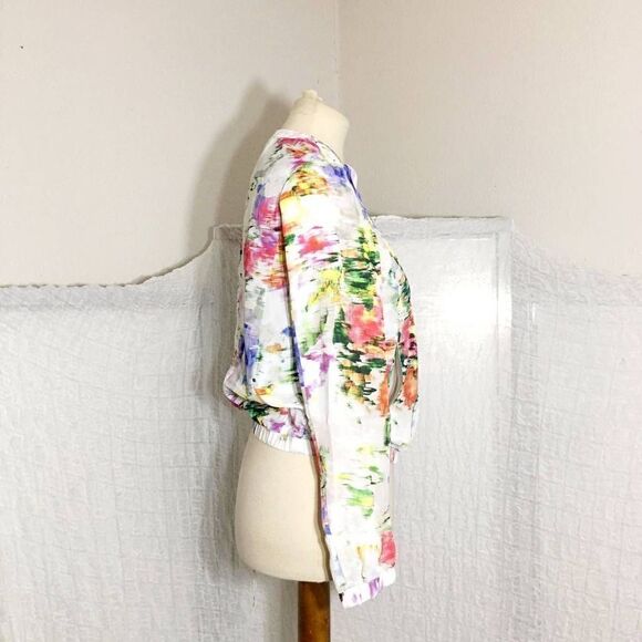 H&M Floral Print Bomber Lightweight Jacket Size 6 - Picture 2 of 8